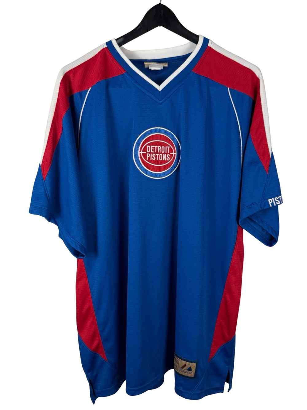 Vintage 2000s Majestic Athletic Detroit Pistons Warm Up NBA Shirt Size XL